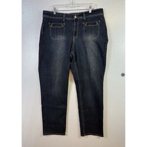 Lexi Womens Jeans Sz 19/20 Blue Denim Stretch Distressed Med Rise Hipster